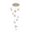 Lustre 8 lumières DEL en laiton teinté avec pendentifs papillon-158406249-158406250