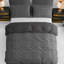 Soft Touch Reversible Duvet Cover  with Secure Zipper & Corner Ties-121763393-125361240