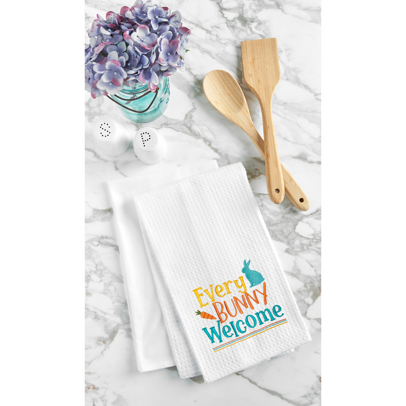 Every Bunny Welcome Towel, White/Orange/Blue Every Bunny Welcome