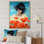 Jeune femme dans un champ de coquelicots rouges I sur toile