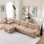 Canapé modulaire modulaire, canapé Cloud, canapé en L avec repose-pieds mobile, sièges profonds modernes pour le salon, canapé 3 places surdimensionné, canapés confortables en flanelle pour chambre à coucher, 5 coussins-134696932-134696927
