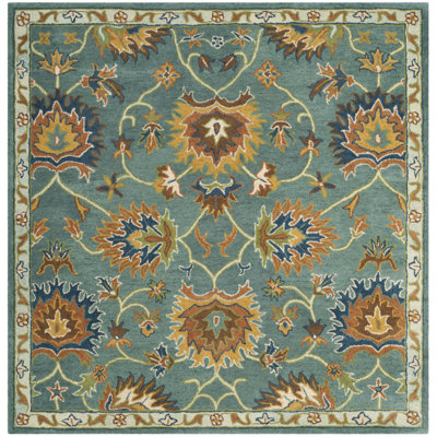 Tapis bleu / jaune / brun en laine Cranmore