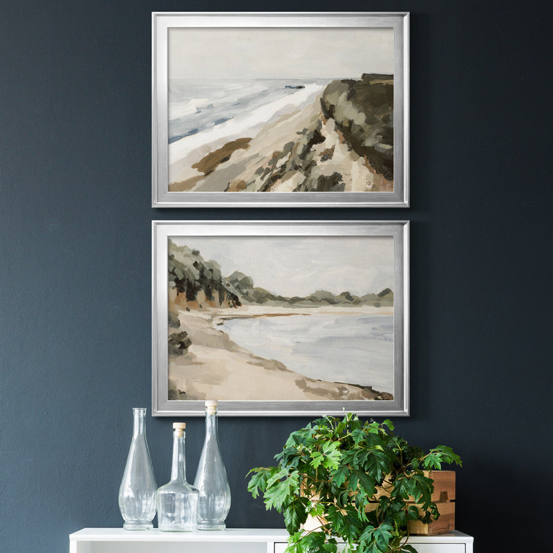 Bluff Bay I - ensemble de 2 reproductions de cadres photo, H 36,5 po x l 53 po x P 1 po, Chrome