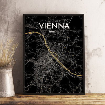Vienna City Map - Unframed Graphic Art Print on Paper