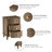 Elegant 3-Drawer Nightstand With Gold Leaf Handles-1019778030