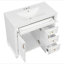 Meuble-lavabo de 36 po avec lavabo, meuble-lavabo blanc avec tiroir rabattable, 3 tiroirs, 2 portes à fermeture en douceur, bois massif et panneau de fibres à densité moyenne, quincaillerie dorée élégante-431857261-431857262