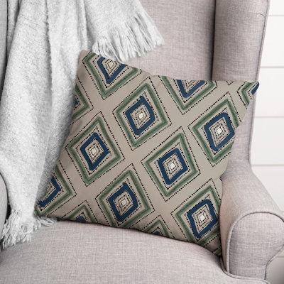 Housse de coussin carrée à losanges d’extérieur