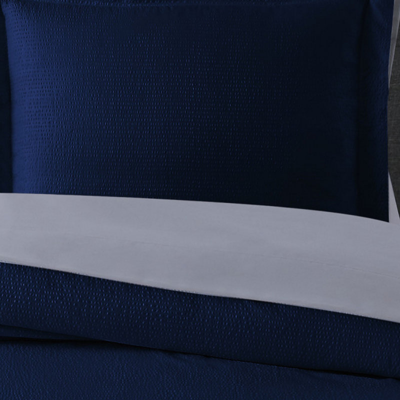 Ensemble d'édredon en microfibre antimicrobien Trely Calm, Marine, Édredon simple TG et 4 pièces supplémentaires
