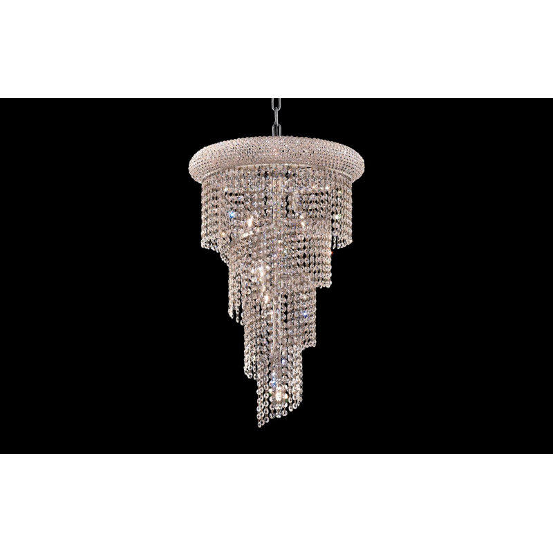 Zonia 8 - Light Dimmable Tiered Chandelier, Chrome