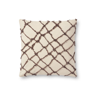 PLL0043 Ivoire / Noir 18 po x 18 po Housse seulement