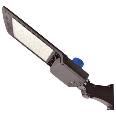 Luxrite Adjustable LED Shoebox Light, 0-35º Tilt, 3CCT, Dusk to Dawn Photocell, 200/240/300W, Up to 45900LM, IP65, Dimmable, UL & DLC Listed