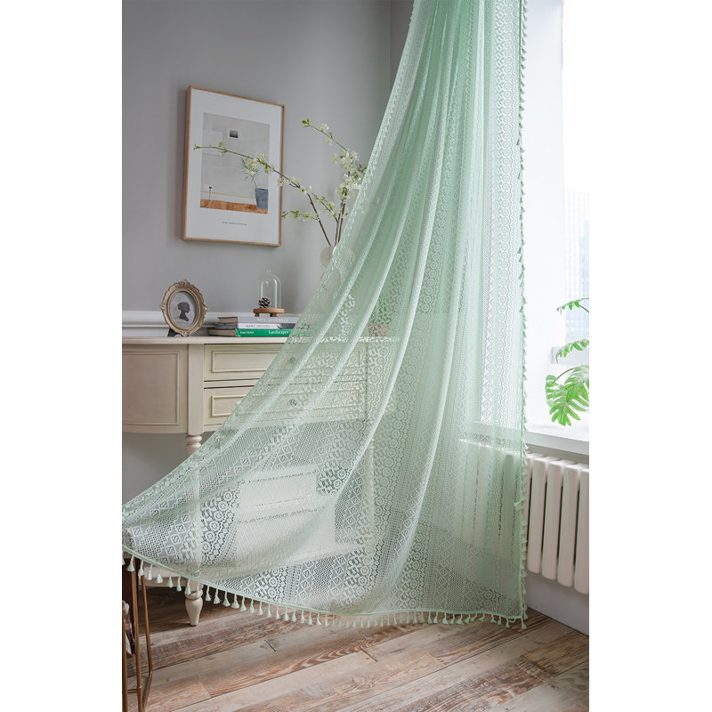Mely Linen Curtain, 59" W x 84" L, Green
