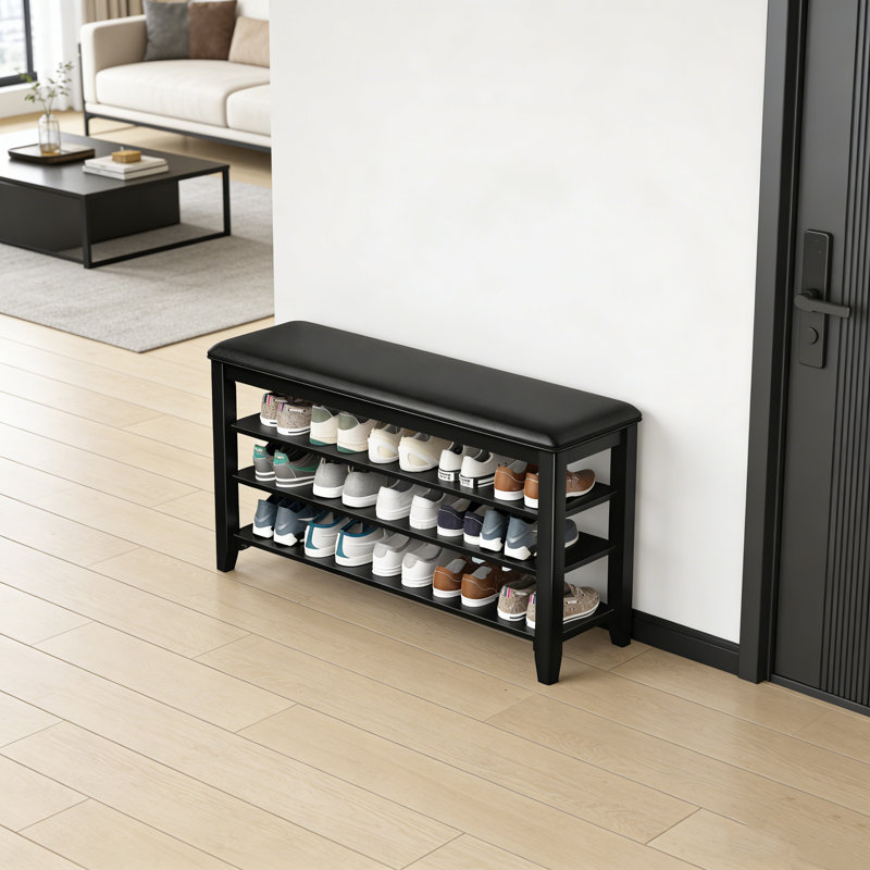 Banc d'entrée pour chaussures avec tablettes réglables, H 20,6 po x l 39,4 po x P 11,8 po