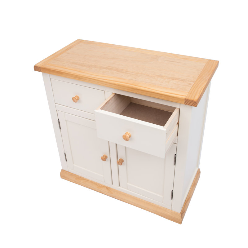 Solis 84cm Sideboard, White/Brown