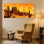 Cactus, paysage désertique, montagnes de cactus, coucher de soleil, réflexions, ensemble de 3 impressions sur toile-1738647131