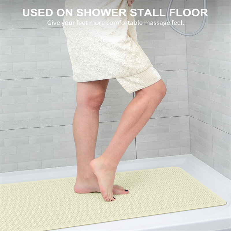 Graeme Plastic / Acrylic Non-Slip Shower mat, Beige