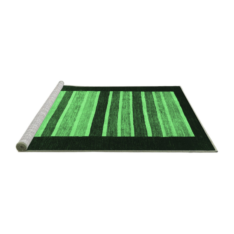 Washable Striped Indoor Rug, Round 5'