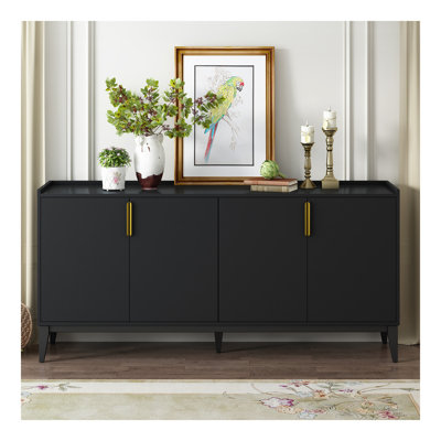 Armoire de rangement Buffet avec 4 portes pour le couloir, le vestibule, le salon et la tablette réglable