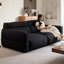 Canapé-lit modulaire en velours noir avec coussins-59876918