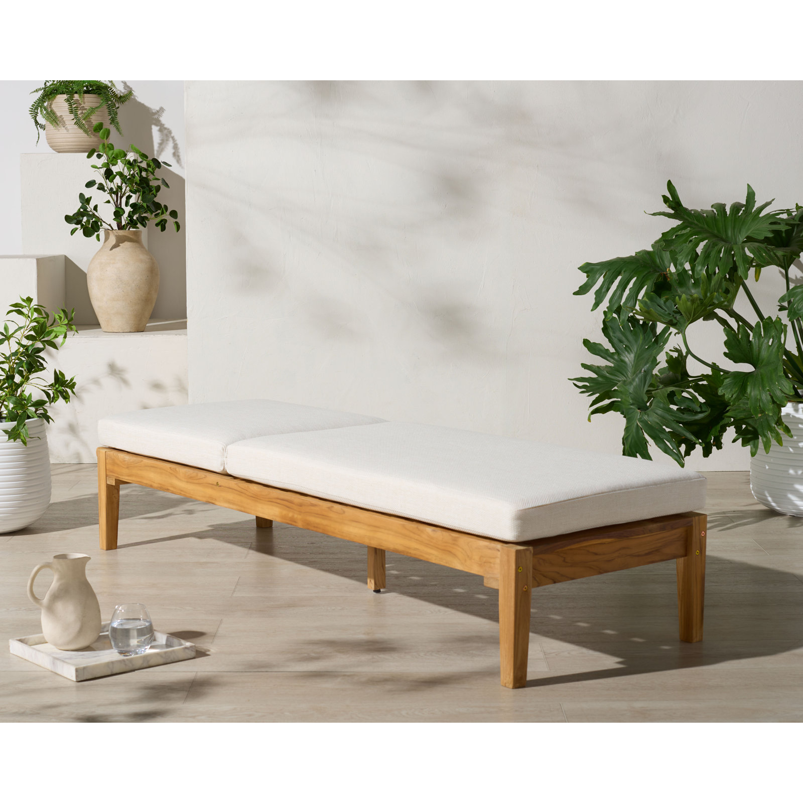 24" Teak Patio Chaise Lounge