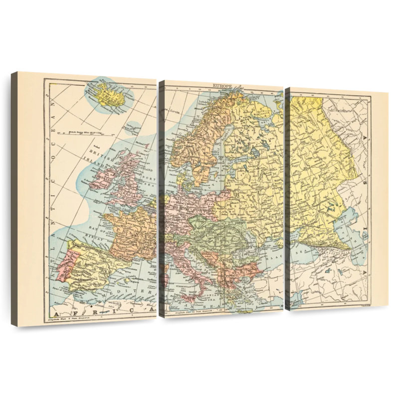 Aliaz Map Of Europe, 28" H x 45" W