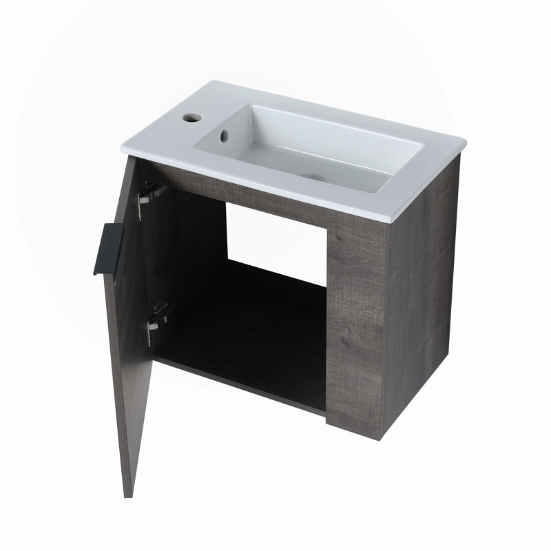 Meuble-lavabo simple 22 po avec plateau en céramique Driljon