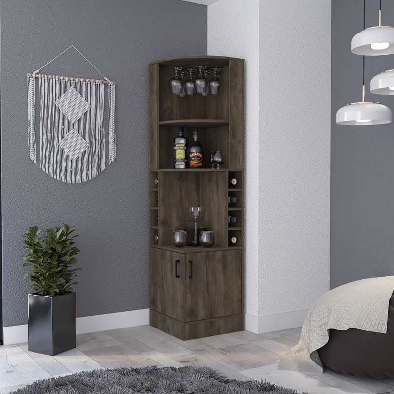 Fortescue 18.4'' Bar Cabinet, Dark Brown