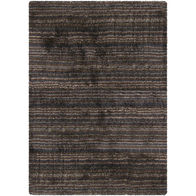 Savona Hand Loomed Modern Area Rug in Blue/Beige/Burgundy