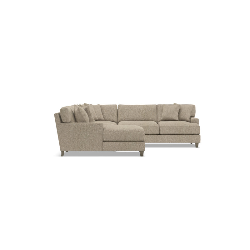 Bernhardt Mila 4-Piece Fabric Sectional, Left Hand Facing, Light Brown Polyester, 33.5" H x 107" W x 107" D