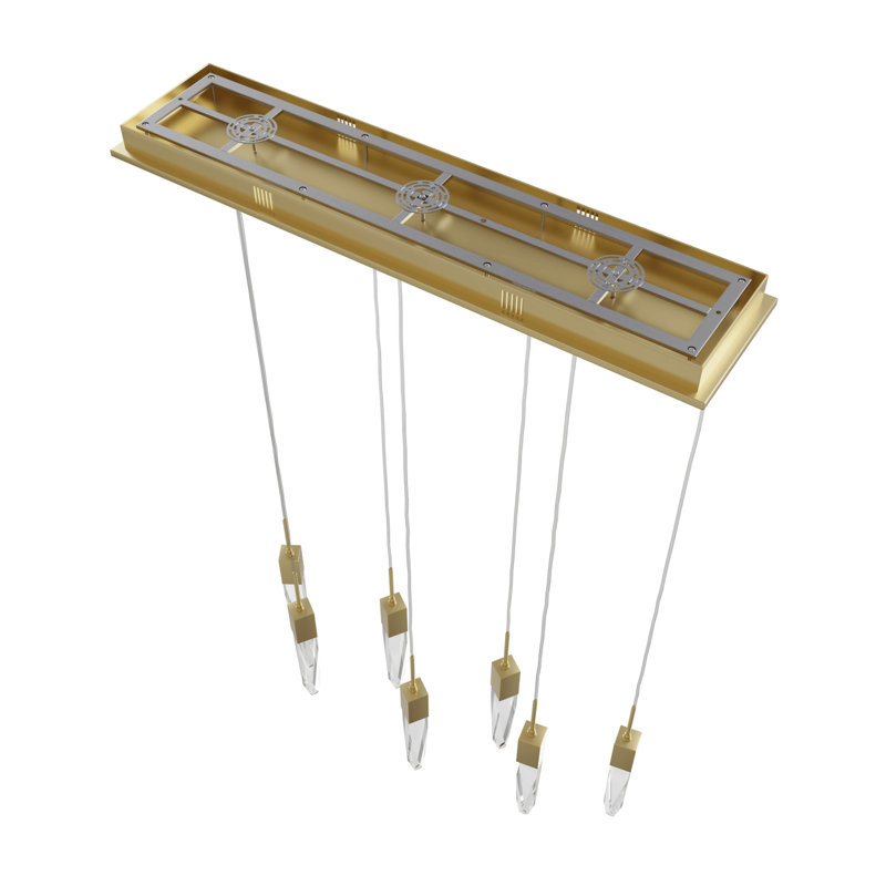 Aspen 7 - Light Pendant, Antique Brass, Clear Crystal