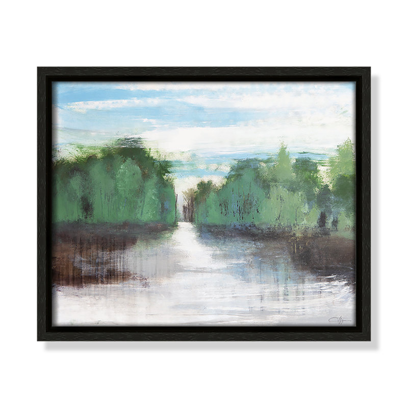 «The Rivers Passage» par Filippo Ioco - reproduction sur toile avec cadre flottant, Cadre espresso