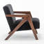 Chaise d'appoint Mid-Century moderne avec structure en bois-133653541