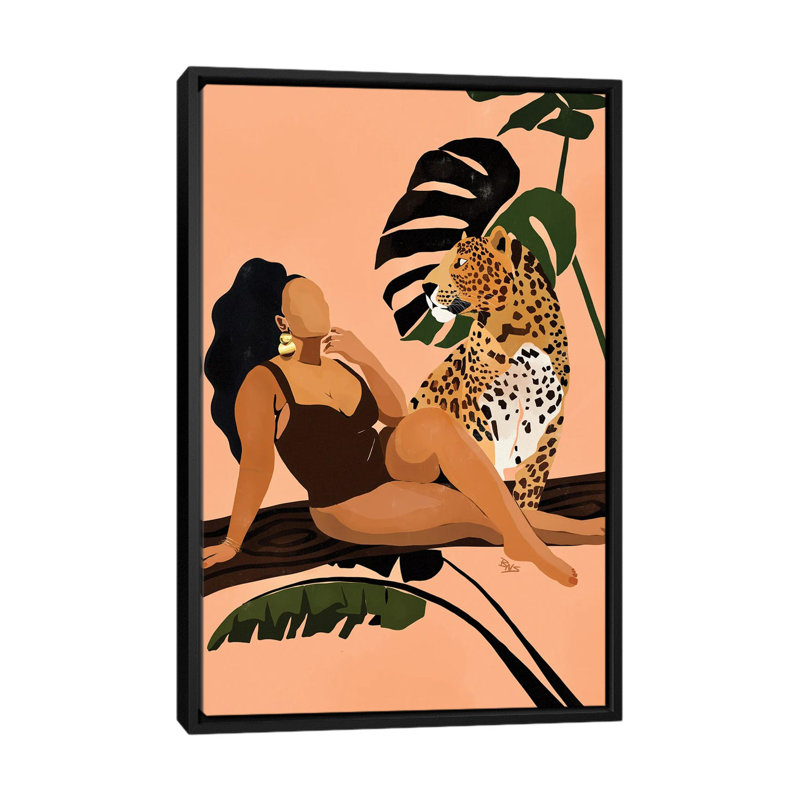 « Tika » par Brie Nicole-impression d’art graphique, Toile avec cadre noir, Pas de tapis, H 26 po x l 18 po x 1,5 po