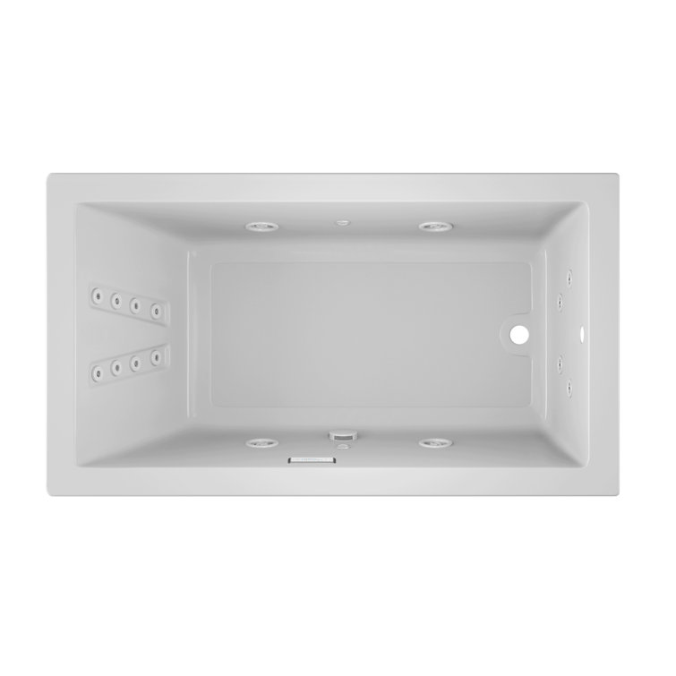Solna™ Chromatherapy 66" x 36" Drop in Whirlpool Bathtub