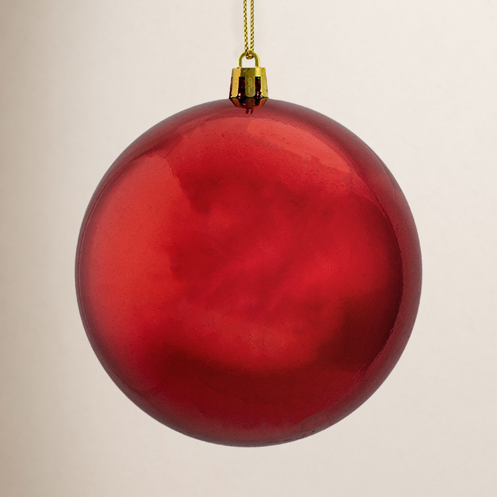 Shatterproof Shiny Christmas Ball Ornaments, Red
