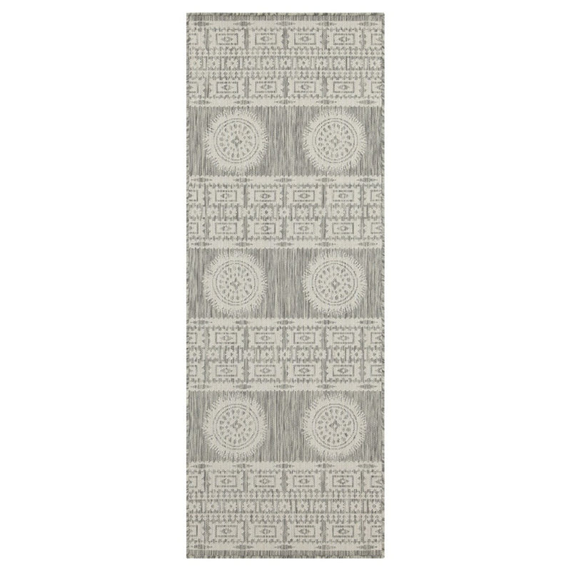 Sunshine GC_HAR2024 Silver 2 Ft. 7 In. X 7 Ft. 3 In. Indoor/Outdoor Area Rug, Runner 2'7" x 7'3"