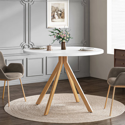 Breshia Round Metal Base Dining Table