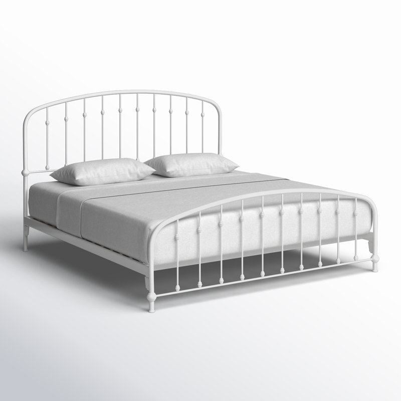 Lit en métal Wadsworth, Blanc, Grand