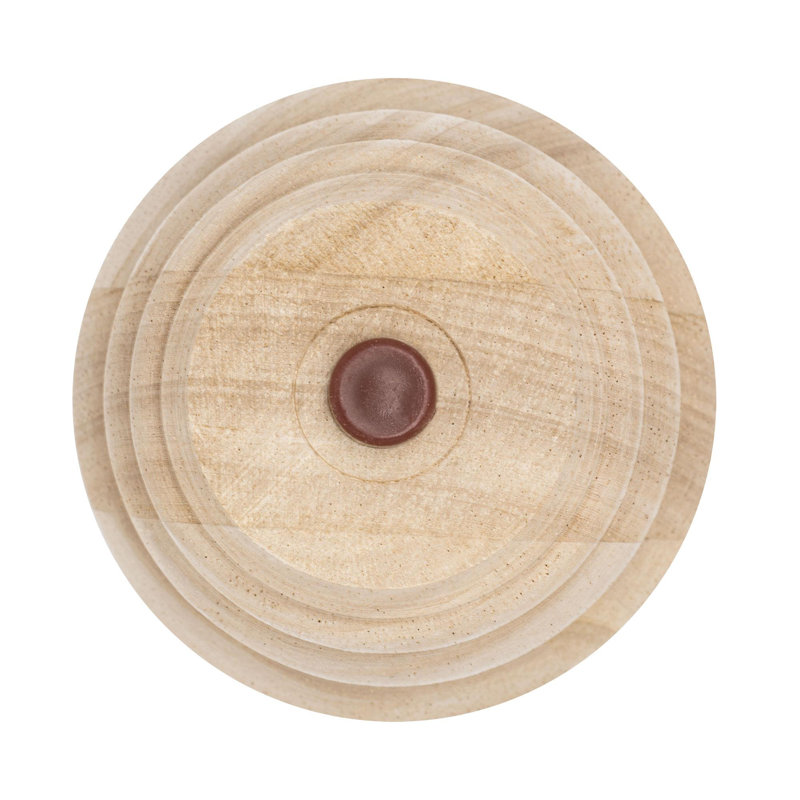 4 In. X 4 In. Unfinished Solid Hardwood Round Bun Foot (4-Pack), 4" H x 4" W x 4" D