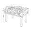 Tables de soccer rectangulaire noir et blanc en bois manufacturé + métal