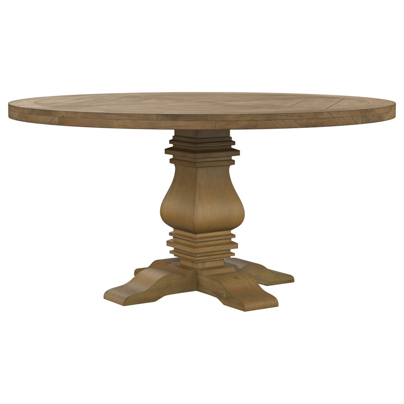 Rustic Honey Round Wood Dining Table