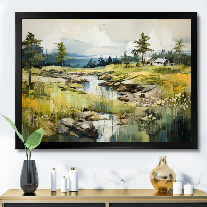 Suède, Suède, sérénité I - Suède, impression d'art mural, H 24 po x l 32 po x P 1 po, Cadre photo noir