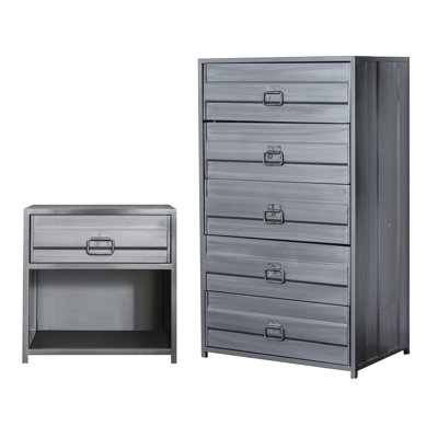 Adame 2 Piece Steel Bedroom Set