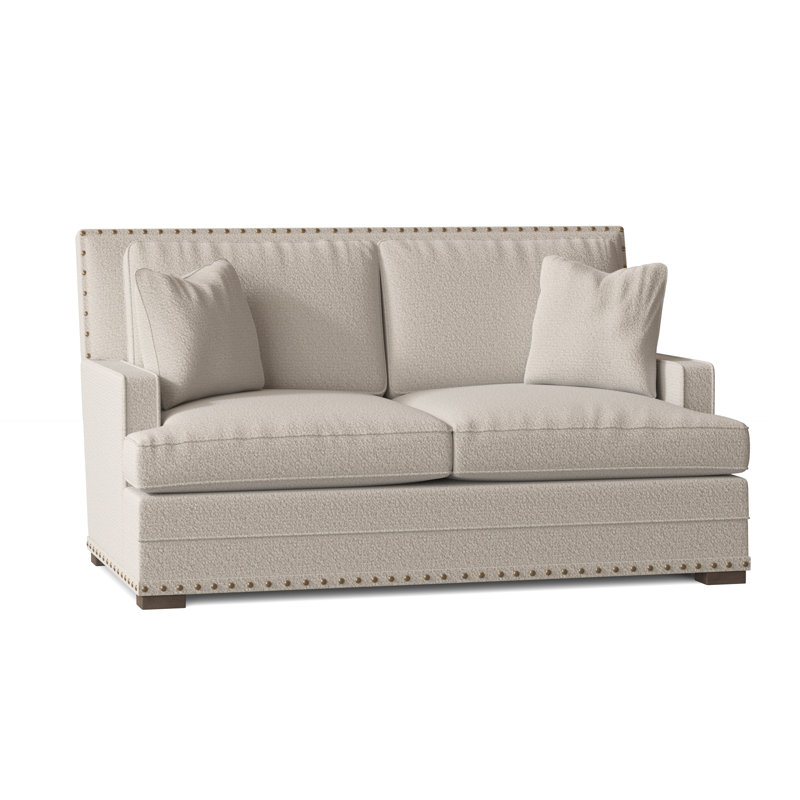 Cantor Upholstered 67.5'' Loveseat, Aged Gray, Cream Boucle 1146-002