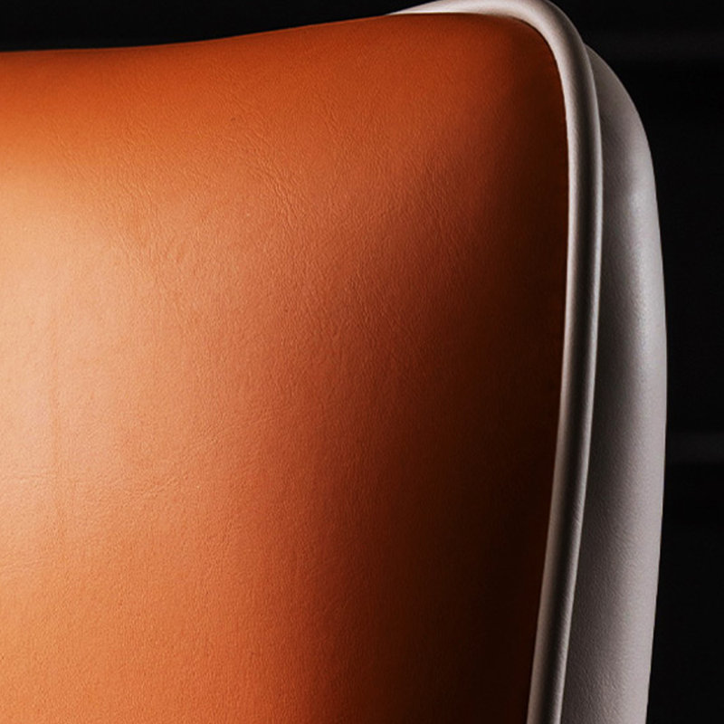 Chaise minimaliste confortable et décontractée en éponge, Orange / gris clair