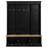 Hall Tree With 9 Hooks,Roman Column Design Natural Storage Bench With 3 Large Cabinets And LED Light-444510156