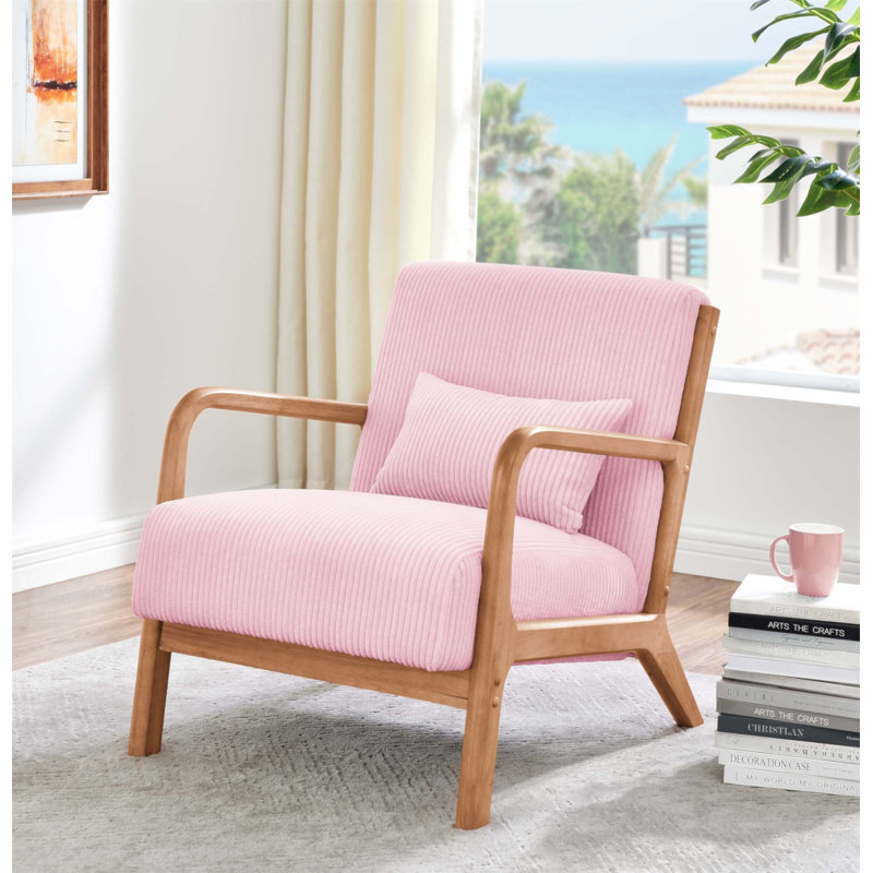 Fauteuil rembourré en velours côtelé Corduroy avec tissu durable et coussin de dossier inclus pour une assise confortable