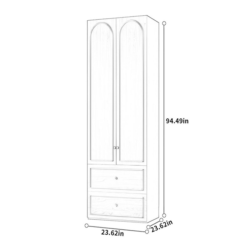 Miller, 94.49"  H x 23.62" W x 23.62" D