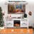 60" Modern TV Stand with 1500W Electric Fireplace & 7-Level Brightness, Media Console for TVs Up to 65"