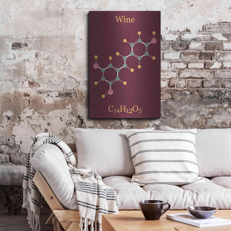 «Wine Molecule», art mural en métal, H 36 po x l 24 po